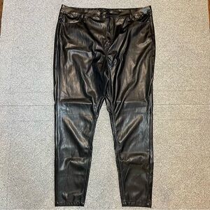 Missguided Polyurethane Faux Leather Black Pants Womens Plus Size 20 New